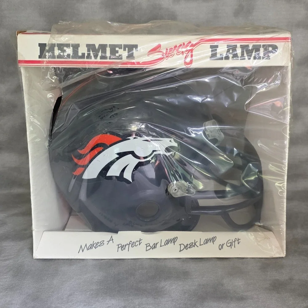 DENVER BRONCOS Vintage Helmet Swag Lamp P&K Products w/Hanging Chain & Hook Set
